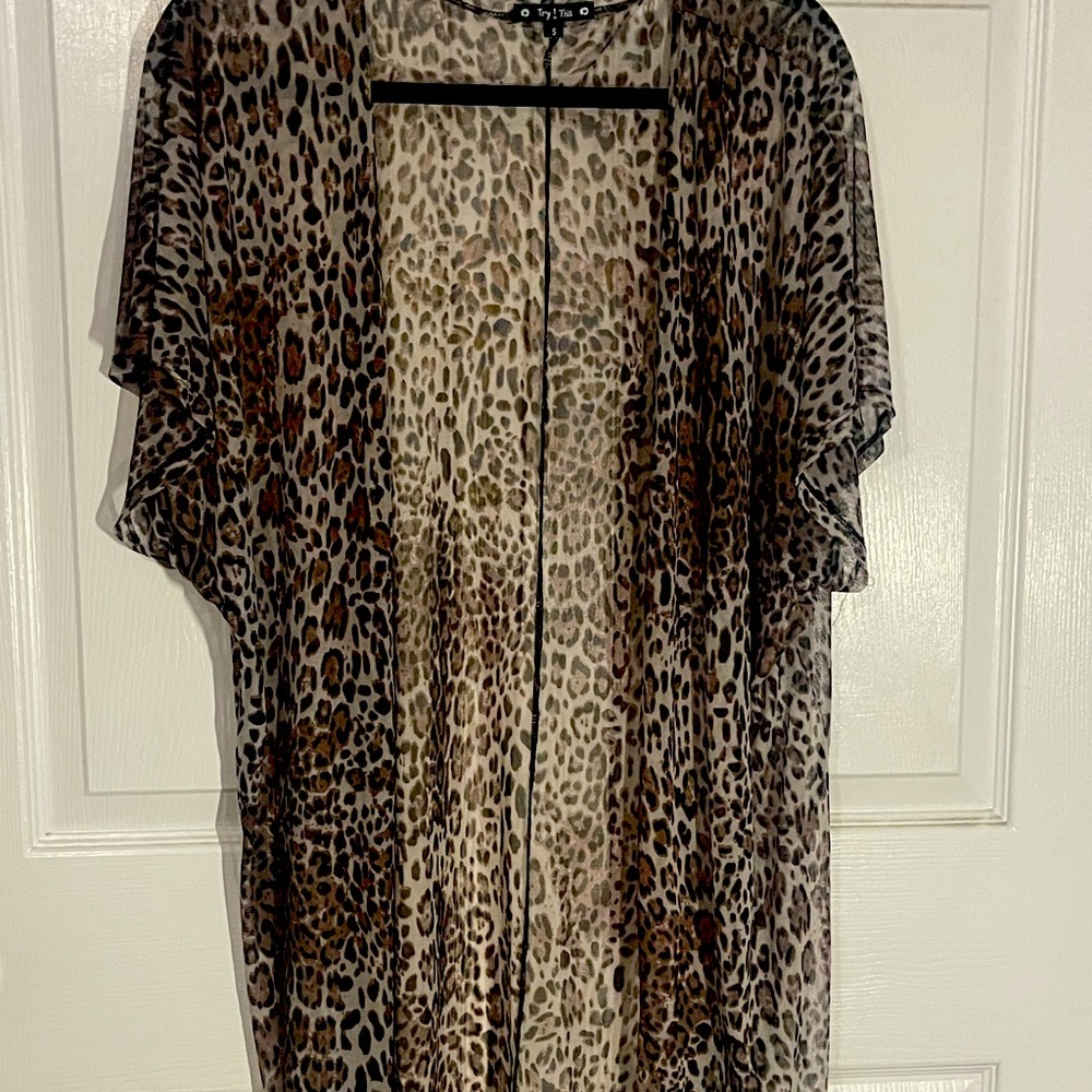One size leopard kimono